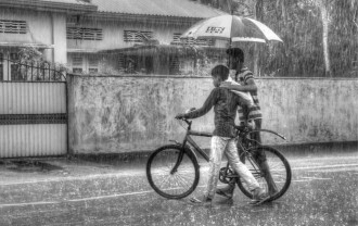 自転車　雨